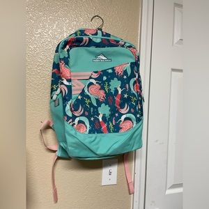 High Sierra Mermaid Backpack Teal, Green, Coral Colors.